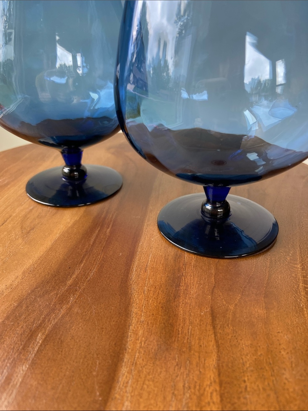 Vintage Empoli Handblown Deep Blue Brandy Glasses - Set of 2 - Picture 4 of 4